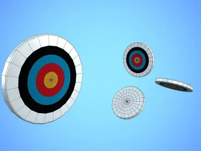 ARCHERY TARGET CARTOON STYLIZED Low-poly 3D model