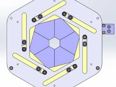 Sliding Iris mechanical-hexagon with center hole 3D print model