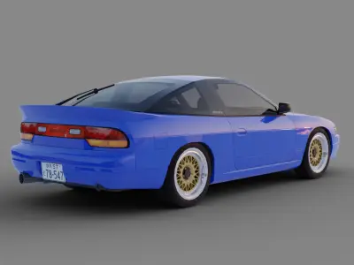 Nissan SilEighty Sil80 Mako Sato Style Initial D Low-poly 3D model