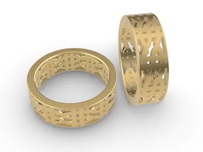 0294 Dollar Hollow Ring 3D print model