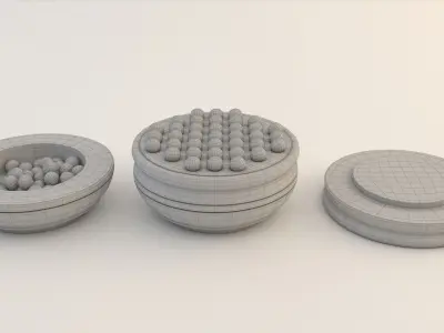 BOARD GAME---Wood Peg Solitaire 3D model