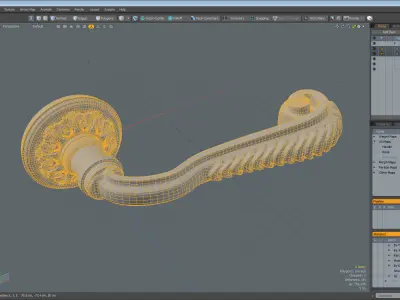 Brass Door Handles  3D model