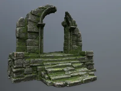 ruin gate Low-poly 3D model