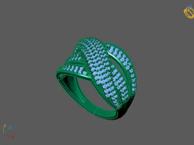 STL 3DM Print Ready Women Diamond Ring Lightweight Printable  3D print model 23