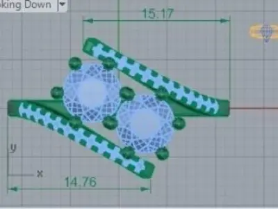 Embraced Two Diamond  Ring 253 3D print model