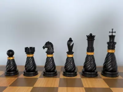  3D Collectible Luxury  Chess Pieces 3D Print Model 3D print model