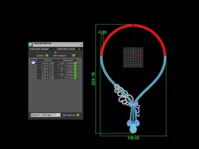 Swarea Necklace Diamond  3D print model