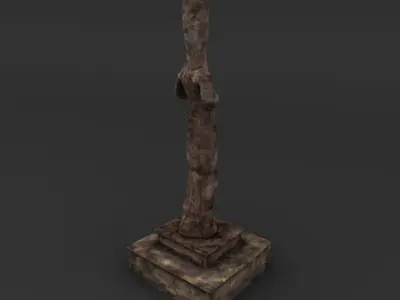 Idol E old statue 3D model