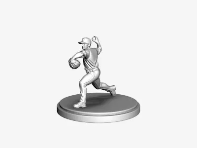 Realistic Baseball Pitcher 3D Model Athletic Sculpture 3D model