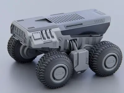CYBER TRUCK X-500 Rigged 3D model