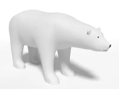 Cartoon Polar Bear 3D model
