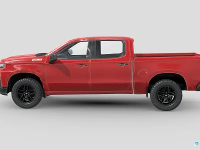 Chevrolet Silverado CrewCab Trailboss 2018 Low-poly 3D model
