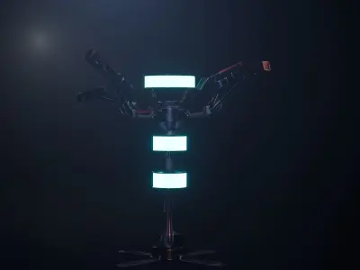 Cyber Candelabrum game ready asset Low-poly 3D model