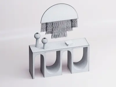 Roxbury Console 3D Model 3D model