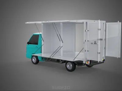 CUBE VAN BOX DROP SIDE TAILGATE REAR GATE DOOR PICKUP TRUCK CAR 3D model