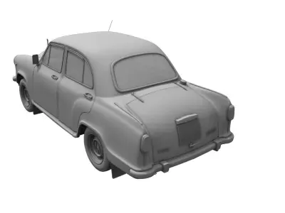 ambassador car detail 3d model 3D model