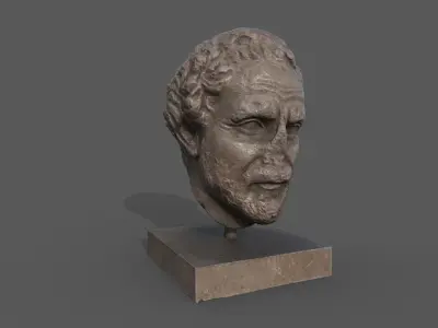 head of the orator Demosthenes 2 Low-poly 3D model