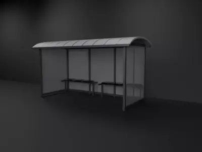 bus stop Low-poly 3D model
