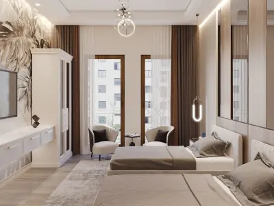 Luxury Bedroom  Corona Interior Scene 3D model