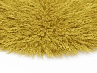 Round yellow carpet fur 3D model