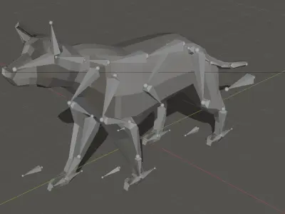 3D model dog low-poly Low-poly 3D model