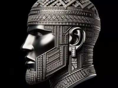 Luxury Diamond Head Sculpture 3D Geometric Patterns Silve Low-poly 3D model