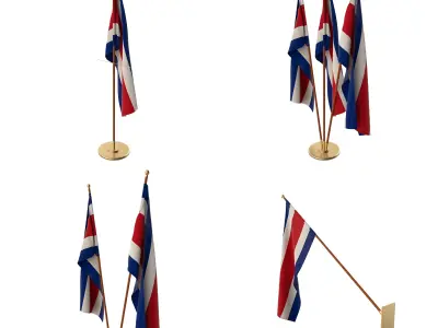 Costa Rica Flag Pack 3D model