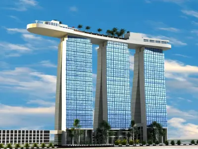 Marina Bay Sands Singapore Low-poly 3D model