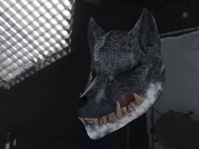 wolf mask darck 3D model