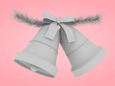 Golden Christmas Bells Low-poly 3D model