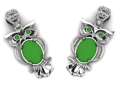 Jewelry Owl Pendant Gold Silver 3D print model
