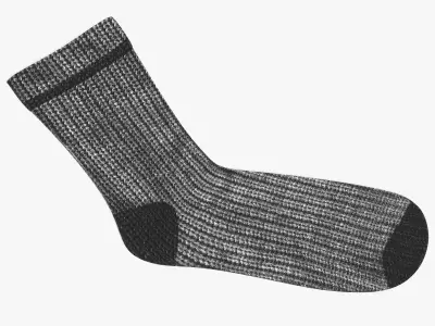 Winter Sock - Realistic and Universal Knit Footwear 3D model