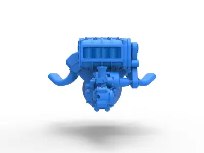 Engine V8 for vintage dragster V2 Scale 1 to 25 3D print model