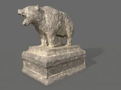 Bear Statue 2 Low-poly 3D model