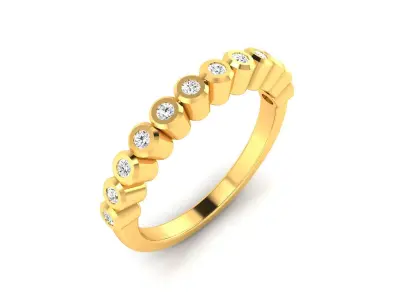 Band 3dm Render Details gold diamond eternity ring 3D print model