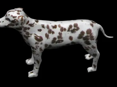 Brown Dalmatian Dog Low-poly 3D model