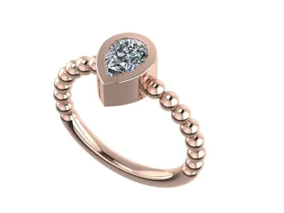 Spherical  Pear Ring  16 5mm 3D print model