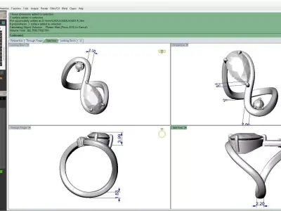 Curved Band Pear Shape Diamond Engagement Ring Solitaire 3DM 3D print model