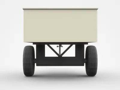 Small Industrial Trailer 3D model