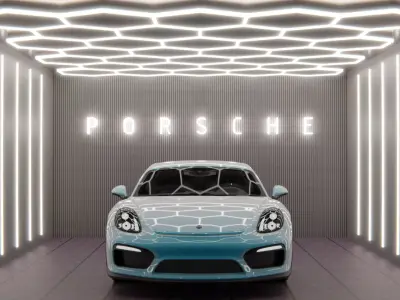 garage light scene 3D model