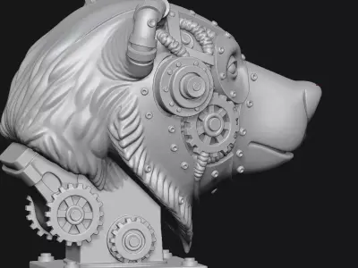 Steampunk bear 3D print model