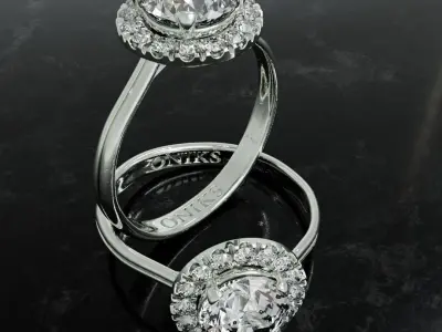 Engagement Diamond Ring 3D  Free 3D print model