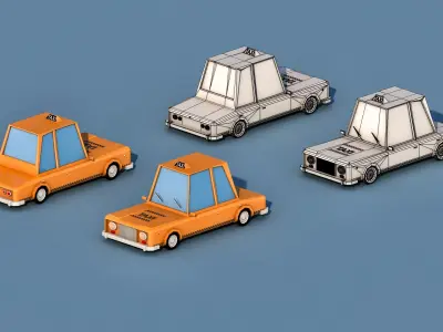 Cartoon City Cars   v1 Low-poly 3D model