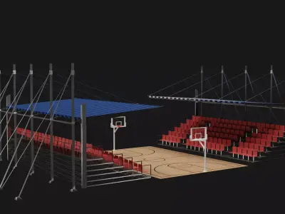 Basket ball court Free low-poly 3D model