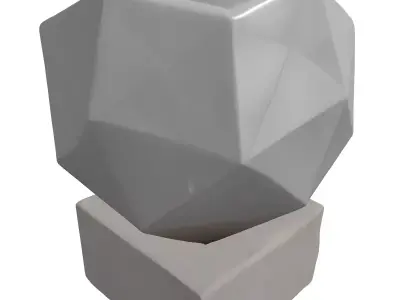 Faceted Concrete Geometric Decorative Object Low-poly 3D model