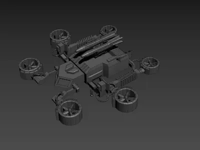 Sci-Fi Vehicle Low-poly 3D model