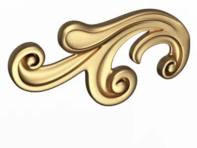 Carved Plaster Molding Decoration 036 Low-poly 3D model