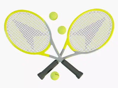 Tennis Racket PBR Low-poly 3D model