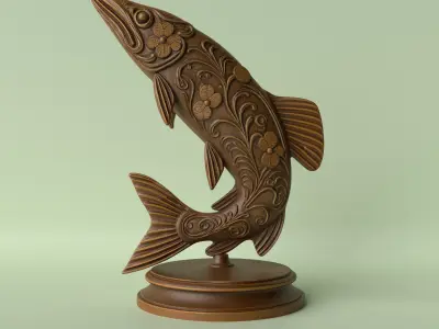 Northern Pike  Decorative Fish Sculpture 3D print model