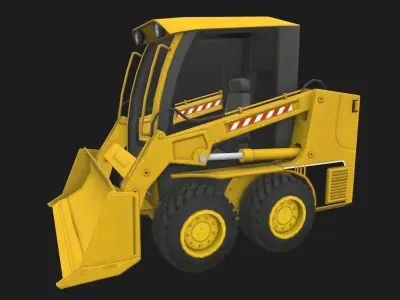 Mini bulldozer Low-poly 3D model